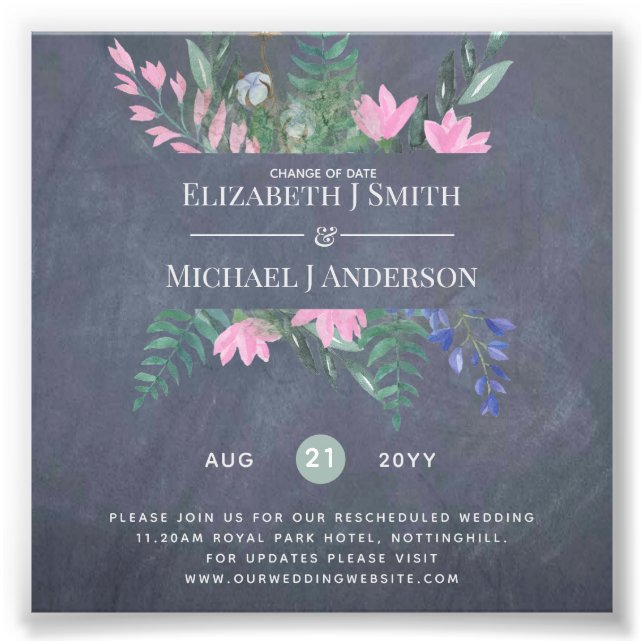 Foto Cambio de fecha Planes de postergación Moda Flores (Frente)