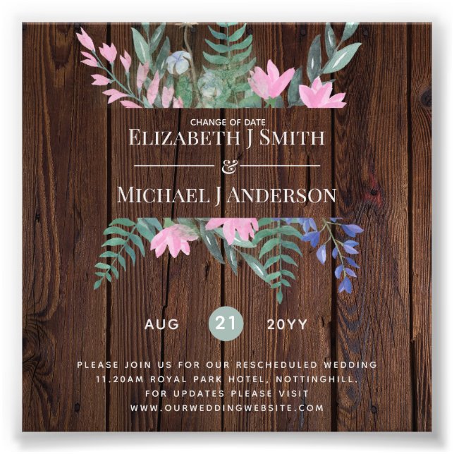 Foto Cambio de fecha Planes de postergación Moda Flores (Frente)