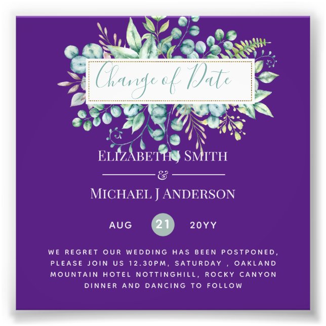 Foto Cambio de Planes Fecha Verenery Eucalyptus Evento (Frente)