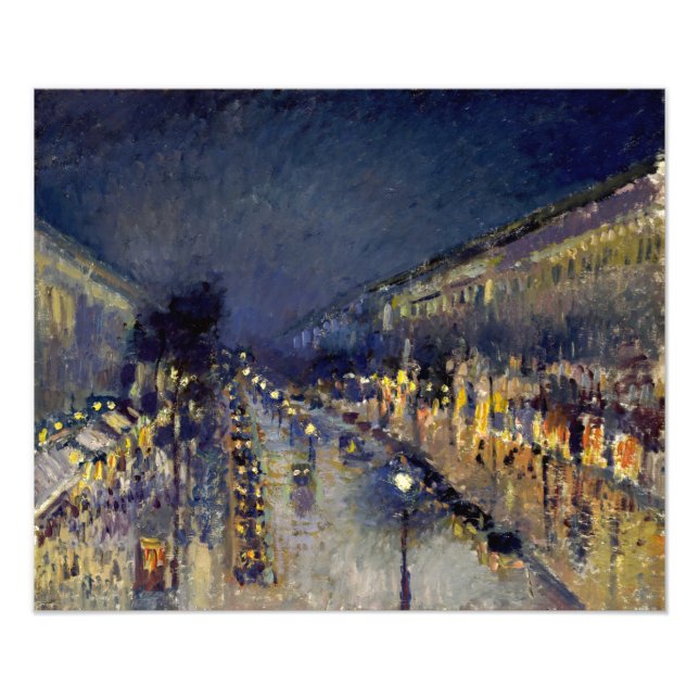 Foto Camille Pissarro - Boulevard Montmartre de noche (Frente)