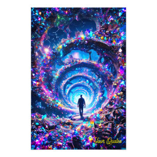 Foto Caminando hacia el túnel de gemas místicas infinit