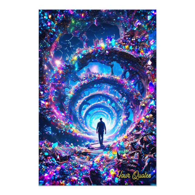 Foto Caminando hacia el túnel de gemas místicas infinit (Frente)