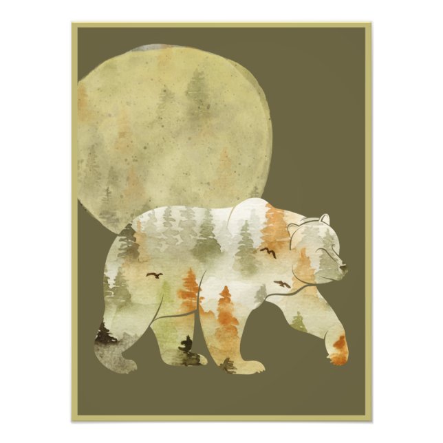 Foto Caminata de oso en la fauna silvestre boscosa de l (Frente)