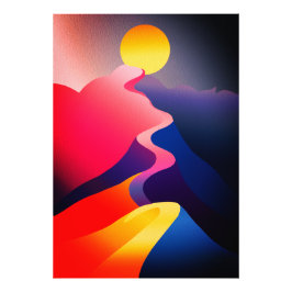 Foto Camino al Sol – Vibrante Montaña Abstracta