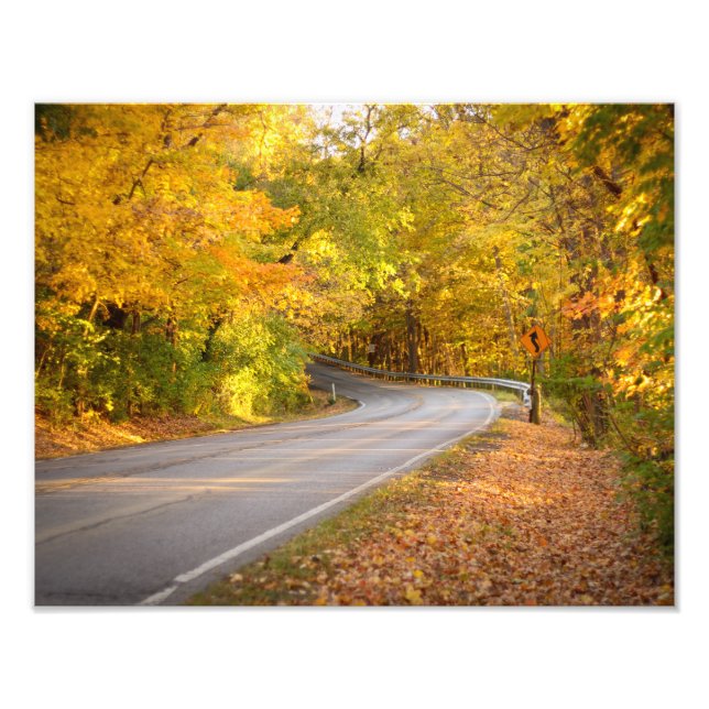 Foto Camino curvado en otoño (Frente)