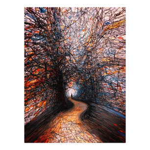 Foto Camino de Árboles Coloridos – Soledad Abstracta