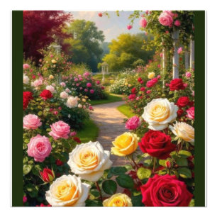 Foto Camino de jardín de Rosa romántico - Arte de pared