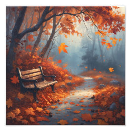 Foto Camino de otoño con caídas deja tranquilas costas