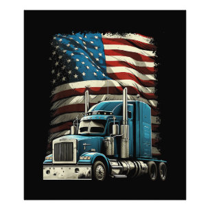 Foto Camionero Bandera Estadounidense Para Camión Patri
