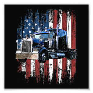 Foto Camionero Conductor De Camión De Bandera Estadouni