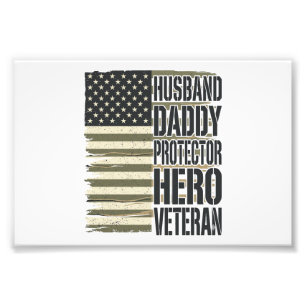 Foto Camiseta de bandera de héroe protector papá esposo