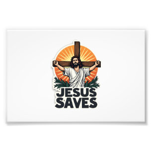 Foto Camiseta de fe con grabado vintage Jesus Saves (1)