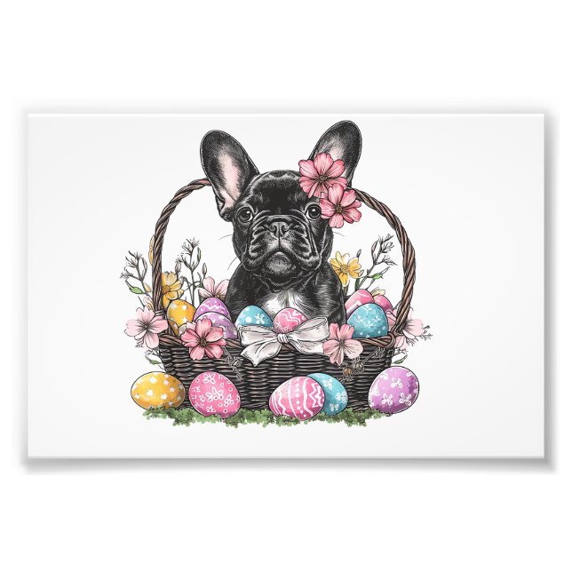 Foto Camiseta de Frenchie Dog Easter Frenchie Dog Eggs  (Frente)
