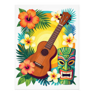 Foto Camiseta de Vibraciones de Luau Tropical de Ukulel