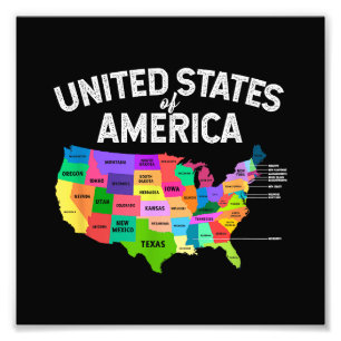 Foto Camiseta del Mapa de Estados Unidos regalo de viaj