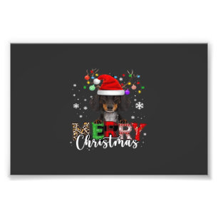 Foto Camiseta grande de perro salchicha Santa Feliz Nav