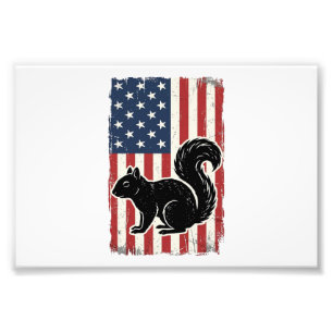 Foto Camiseta Patriótica de Ardilla de Bandera American