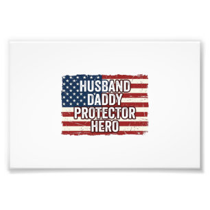 Foto Camiseta Patriótica Marido Papá Protector Héroe Ba