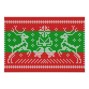 Foto Campanas de jingle de suéter feo Navidad renos cro