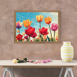 Foto Campo soñado de tulipanes