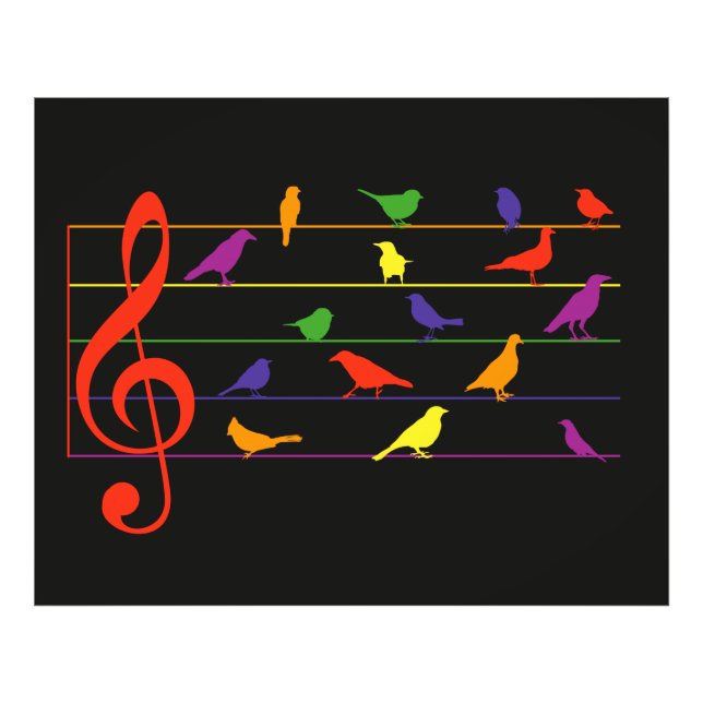 Foto Canción de Pájaro, diseño colorido (Frente)