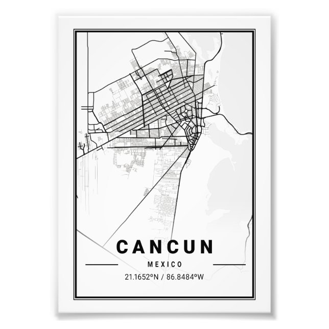 Foto Cancún - Mapa de Ciudad Ligera de México (Frente)