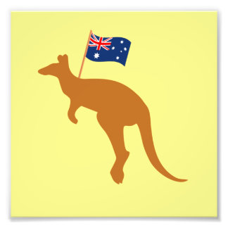 Foto canguro bandera australia amarillo