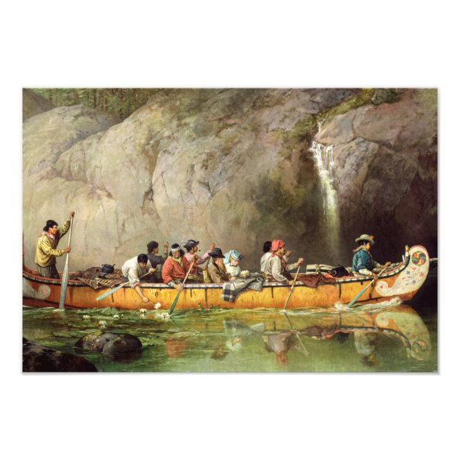 Foto Canoa manejada por vioganeadores que pasan una cas (Frente)