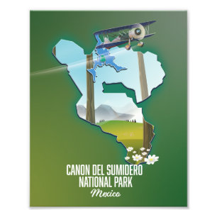 Foto Canon del Sumidero, Mapa de México Magnet