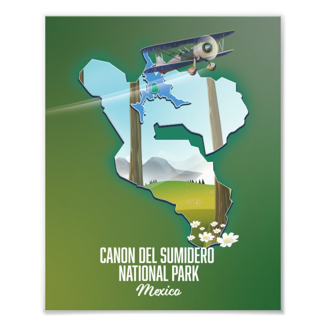 Foto Canon del Sumidero, Mapa de México Magnet (Frente)