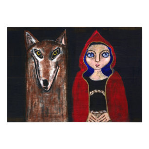 Foto Capa con capucha roja y el lobo