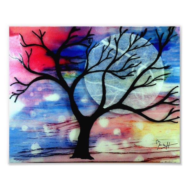 Foto Capas transparentes de árbol y tinta (Frente)