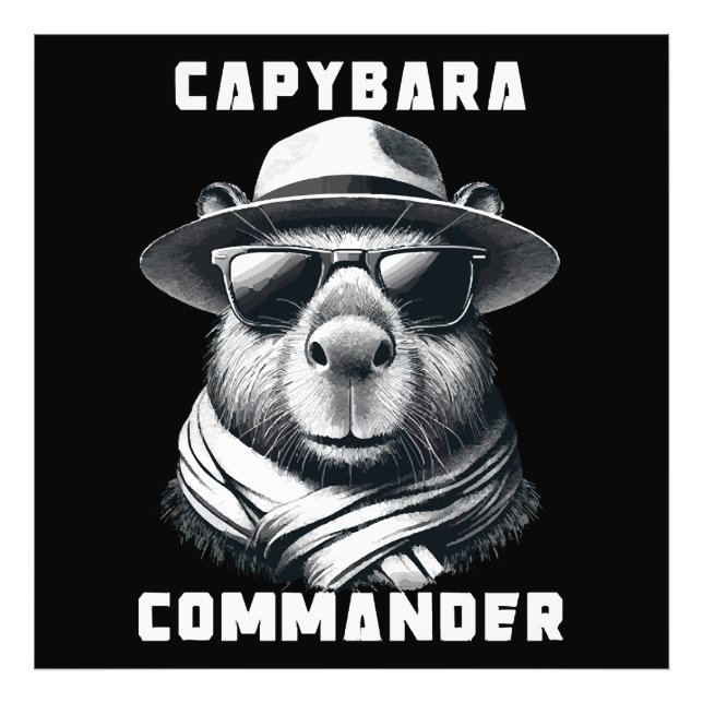 Foto Capibara Con Comandante De La Capa De Las Gafas De (Frente)