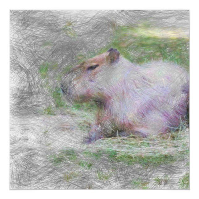 Foto capibara de animales artísticos (Frente)
