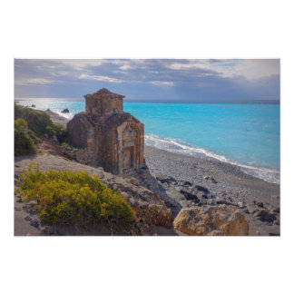 Foto Capilla de la era bizantina en una playa en Creta,