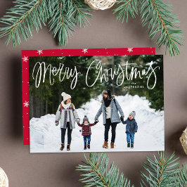 Foto caprichosa de Feliz Navidad en guión rojo