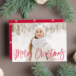 Foto caprichosa de Navidad con letra roja