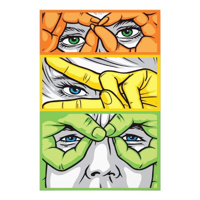 Foto Captura de belleza a través de caras, manos y ojos (Frente)