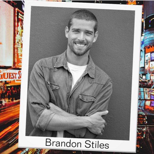 Foto Capturas de cabeza de llamadas en cascada 8x10 Con (Black and white actor headshots for theatrical auditions, stage plays, casting calls standard layout)