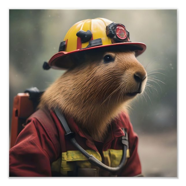 Foto "Capybara al rescate: Extraordinario bombero (Frente)