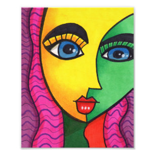 Foto Cara de niña abstracta colorida
