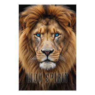Foto Cara Majestuosa de León con Ojos Azules Animal S