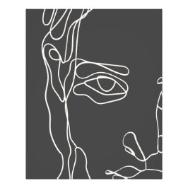 Foto Cara moderna de dibujo minimalista de una línea