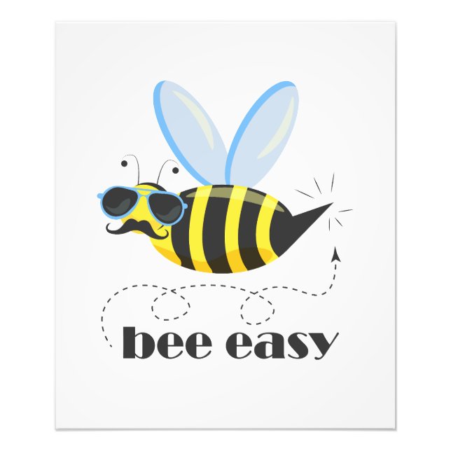 Foto Carácter de abeja con gafas de sol bigote Bee Fáci (Frente)