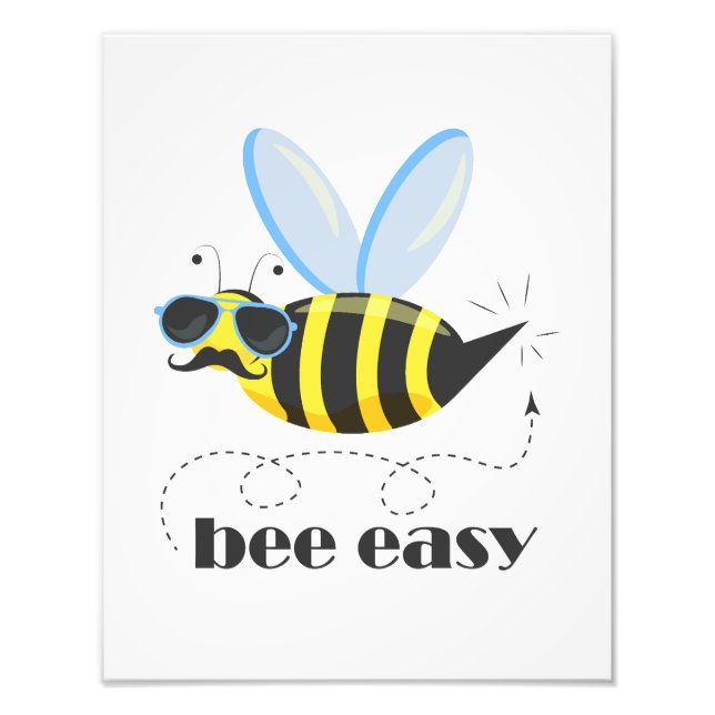 Foto Carácter de abeja con gafas de sol bigote Bee Fáci (Frente)