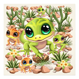 Foto Caracteres de dibujos animados de Baby Geckos Cute