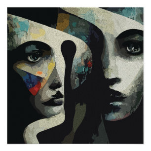 Foto Caras abstractas surrealistas entrelazadas