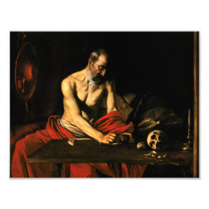 Foto Caravaggio - escritura de Jerome del santo
