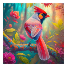 Cardenal Macho de Aves de Fantasía