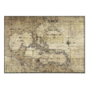 Foto Caribe - mapa antiguo